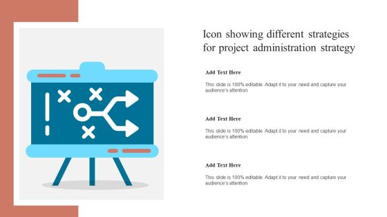 Icon Showing Different Strategies For Project Administration Strategy Summary PDF Icon Showing Different Strategies For Project Administration Strategy Summary PDF