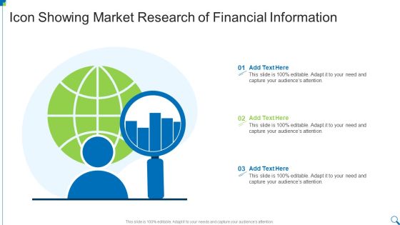 Icon Showing Market Research Of Financial Information Template PDF