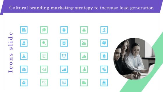 Icon Slide Cultural Branding Marketing Strategy To Increase Lead Generation Template PDF Icon Slide Cultural Branding Marketing Strategy To Increase Lead Generation Template PDF