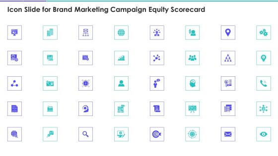 Icon Slide For Brand Marketing Campaign Equity Scorecard Portrait PDF