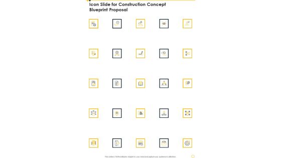 Icon Slide For Construction Concept Blueprint Proposal One Pager Sample Example Document Icon Slide For Construction Concept Blueprint Proposal One Pager Sample Example Document