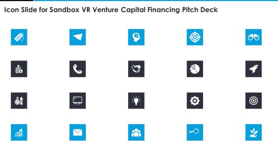 Icon Slide For Sandbox VR Venture Capital Financing Pitch Deck Guidelines PDF Icon Slide For Sandbox VR Venture Capital Financing Pitch Deck Guidelines PDF