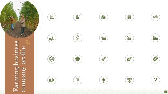 Icons Farming Business Company Profile Themes PDF