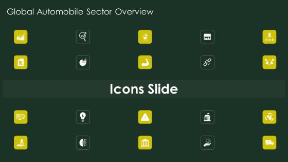Icons Global Automobile Sector Overview Elements PDF