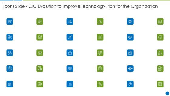 Icons Slide CIO Evolution To Improve Technology Plan For The Organization Template PDF
