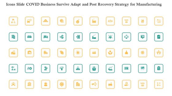 Icons Slide COVID Business Survive Adapt And Post Recovery Strategy For Manufacturing Rules PDF