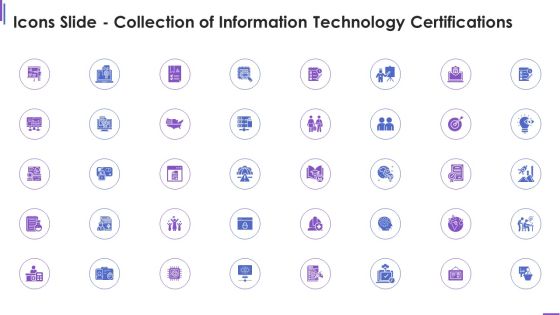Icons Slide Collection Of Information Technology Certifications Microsoft PDF