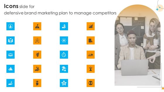 Icons Slide Defensive Brand Marketing Plan To Manage Competitors Download PDF Icons Slide Defensive Brand Marketing Plan To Manage Competitors Download PDF