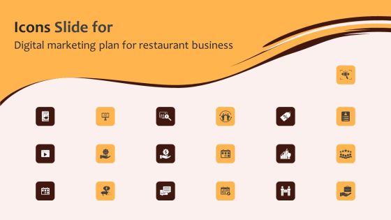 Icons Slide Digital Marketing Plan For Restaurant Business Brochure PDF Icons Slide Digital Marketing Plan For Restaurant Business Brochure PDF