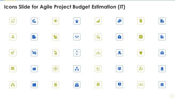 Icons Slide For Agile Project Budget Estimation IT Graphics PDF