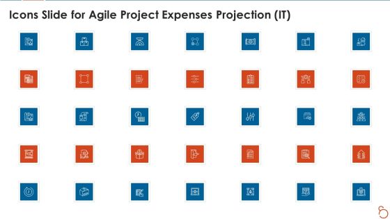 Icons Slide For Agile Project Expenses Projection IT Formats PDF Icons Slide For Agile Project Expenses Projection IT Formats PDF
