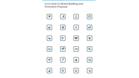 Icons Slide For Brand Building And Promotion Proposal One Pager Sample Example Document Icons Slide For Brand Building And Promotion Proposal One Pager Sample Example Document