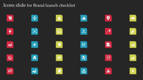 Icons Slide For Brand Launch Checklist Ppt Slides Mockup PDF