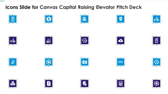 Icons Slide For Canvas Capital Raising Elevator Pitch Deck Slides PDF Icons Slide For Canvas Capital Raising Elevator Pitch Deck Slides PDF