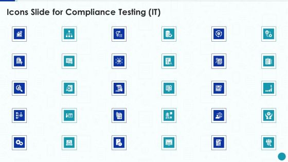 Icons Slide For Compliance Testing IT Brochure PDF Icons Slide For Compliance Testing IT Brochure PDF