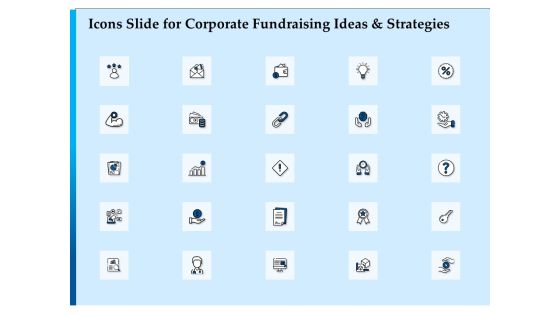 Icons Slide For Corporate Fundraising Ideas And Strategies Ppt Gallery Brochure PDF