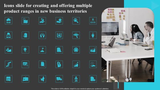 Icons Slide For Creating And Offering Multiple Product Ranges In New Business Territories Introduction PDF Icons Slide For Creating And Offering Multiple Product Ranges In New Business Territories Introduction PDF