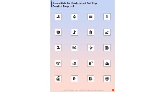 Icons Slide For Customized Painting Service Proposal One Pager Sample Example Document Icons Slide For Customized Painting Service Proposal One Pager Sample Example Document