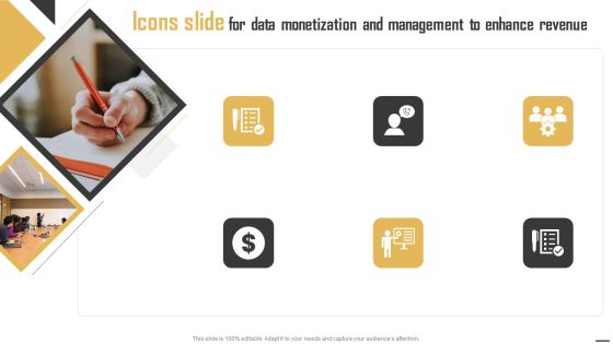 Icons Slide For Data Monetization And Management To Enhance Revenue Infographics PDF Icons Slide For Data Monetization And Management To Enhance Revenue Infographics PDF
