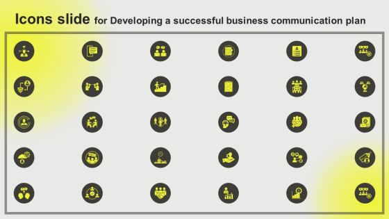 Icons Slide For Developing A Successful Business Communication Plan Clipart PDF