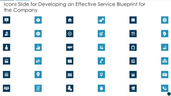 Icons Slide For Developing An Effective Service Blueprint For The Company Background PDF Icons Slide For Developing An Effective Service Blueprint For The Company Background PDF