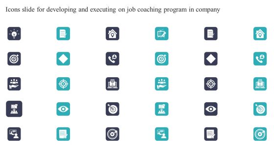 Icons Slide For Developing And Executing On Job Coaching Program In Company Guidelines PDF Icons Slide For Developing And Executing On Job Coaching Program In Company Guidelines PDF