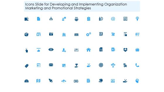 Icons Slide For Developing And Implementing Organization Marketing And Promotional Strategies Portrait PDF Icons Slide For Developing And Implementing Organization Marketing And Promotional Strategies Portrait PDF