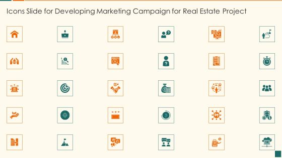 Icons Slide For Developing Marketing Campaign For Real Estate Project Professional PDF