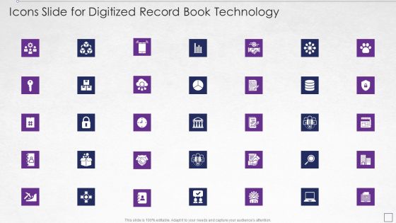 Icons Slide For Digitized Record Book Technology Sample PDF Icons Slide For Digitized Record Book Technology Sample PDF