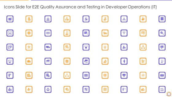 Icons Slide For E2E Quality Assurance And Testing In Developer Operations IT Introduction PDF Template PDF Icons Slide For E2E Quality Assurance And Testing In Developer Operations IT Introduction PDF Template PDF