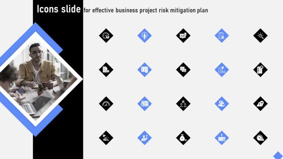 Icons Slide For Effective Business Project Risk Mitigation Plan Guidelines PDF Icons Slide For Effective Business Project Risk Mitigation Plan Guidelines PDF