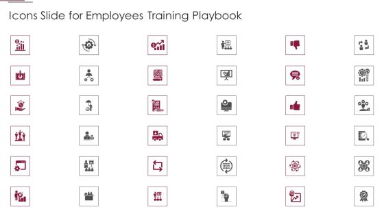 Icons Slide For Employees Training Playbook Demonstration PDF Icons Slide For Employees Training Playbook Demonstration PDF