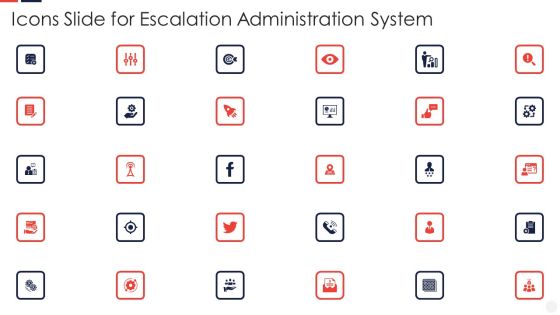 Icons Slide For Escalation Administration System Clipart PDF