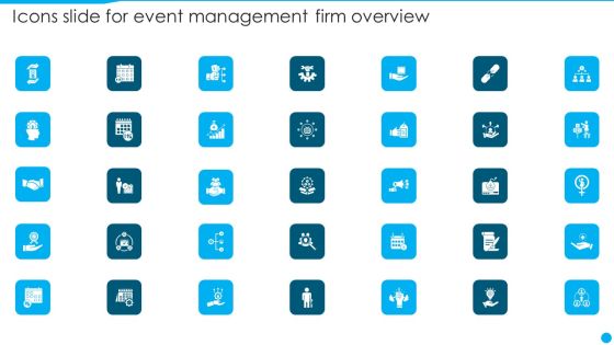 Icons Slide For Event Management Firm Overview Ideas PDF