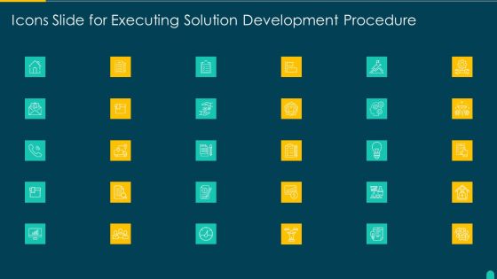 Icons Slide For Executing Solution Development Procedure Template PDF