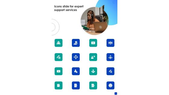 Icons Slide For Expert Support Services One Pager Sample Example Document