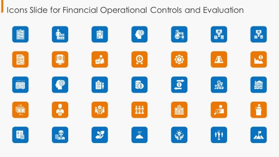 Icons Slide For Financial Operational Controls And Evaluation Elements PDF Icons Slide For Financial Operational Controls And Evaluation Elements PDF