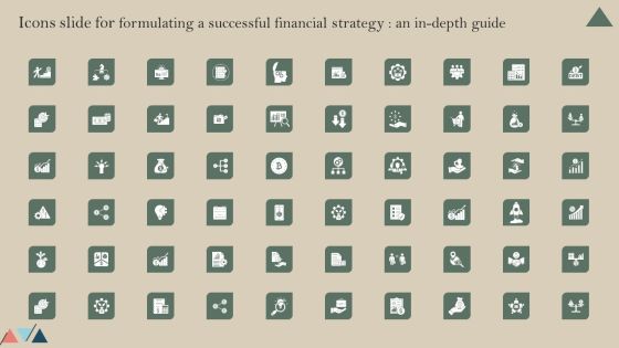 Icons Slide For Formulating A Successful Financial Strategy An In Depth Guide Summary PDF Icons Slide For Formulating A Successful Financial Strategy An In Depth Guide Summary PDF
