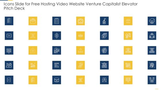 Icons Slide For Free Hosting Video Website Venture Capitalist Elevator Pitch Deck Sample PDF Icons Slide For Free Hosting Video Website Venture Capitalist Elevator Pitch Deck Sample PDF