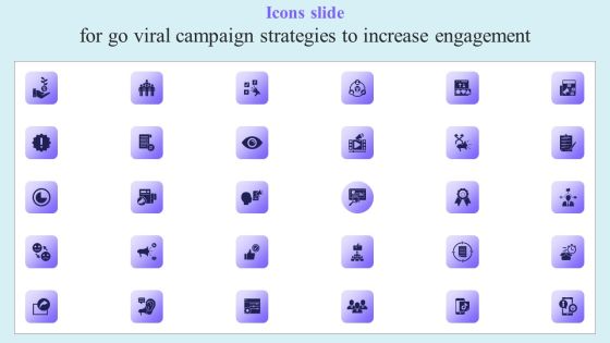 Icons Slide For Go Viral Campaign Strategies To Increase Engagement Guidelines PDF Icons Slide For Go Viral Campaign Strategies To Increase Engagement Guidelines PDF