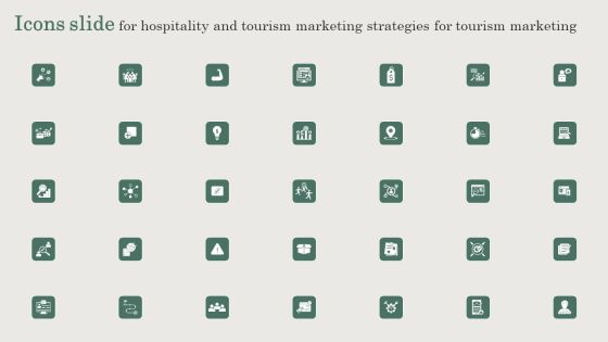 Icons Slide For Hospitality And Tourism Marketing Strategies For Tourism Marketing Clipart PDF