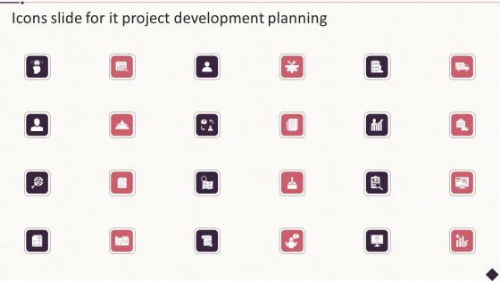 Icons Slide For IT Project Development Planning Formats PDF Icons Slide For IT Project Development Planning Formats PDF