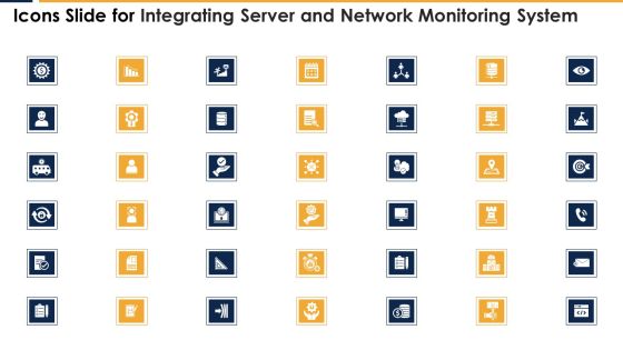 Icons Slide For Integrating Server And Network Monitoring System Brochure PDF Icons Slide For Integrating Server And Network Monitoring System Brochure PDF
