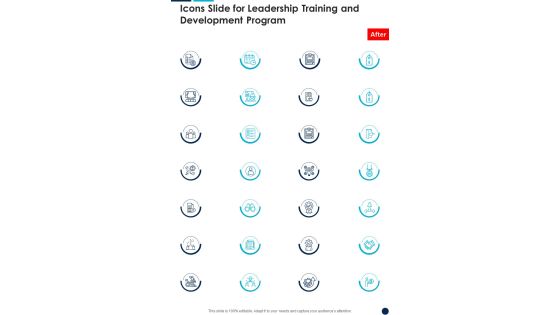 Icons Slide For Leadership Training And Development Program One Pager Sample Example Document