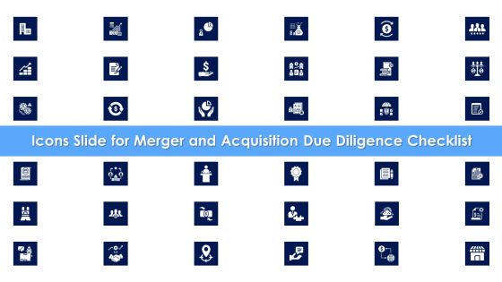 Icons Slide For Merger And Acquisition Due Diligence Checklist Designs PDF Icons Slide For Merger And Acquisition Due Diligence Checklist Designs PDF