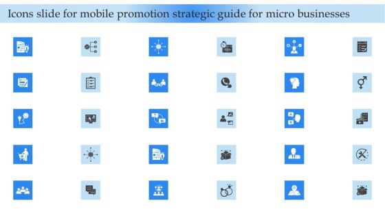 Icons Slide For Mobile Promotion Strategic Guide For Micro Businesses Diagrams PDF