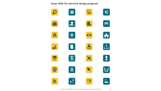 Icons Slide For Network Design Proposal One Pager Sample Example Document Icons Slide For Network Design Proposal One Pager Sample Example Document