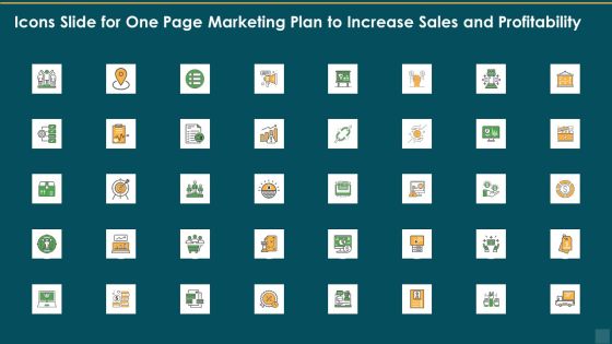 Icons Slide For One Page Marketing Plan To Increase Sales And Profitability Pictures PDF Icons Slide For One Page Marketing Plan To Increase Sales And Profitability Pictures PDF