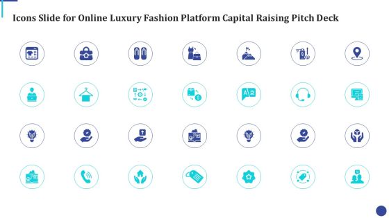 Icons Slide For Online Luxury Fashion Platform Capital Raising Pitch Deck Rules PDF Icons Slide For Online Luxury Fashion Platform Capital Raising Pitch Deck Rules PDF