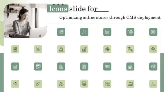 Icons Slide For Optimizing Online Stores Through CMS Deployment Diagrams PDF